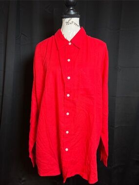 GAP Bright Red Women's Button-Down Shirt